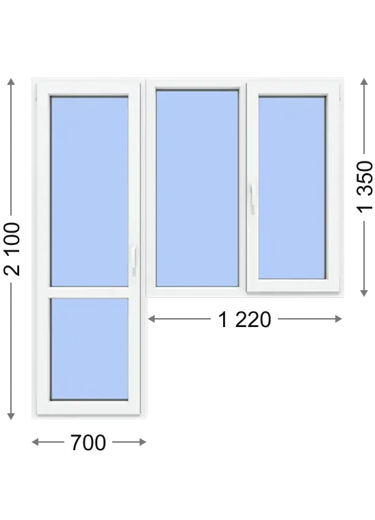 Пластикові вікна | Ціна в Києві від Стандарт Вікна Станадрт Вікна 12 Балконний блок двері поворотні вікно двоствольне з поворотно-відкидною стулкою