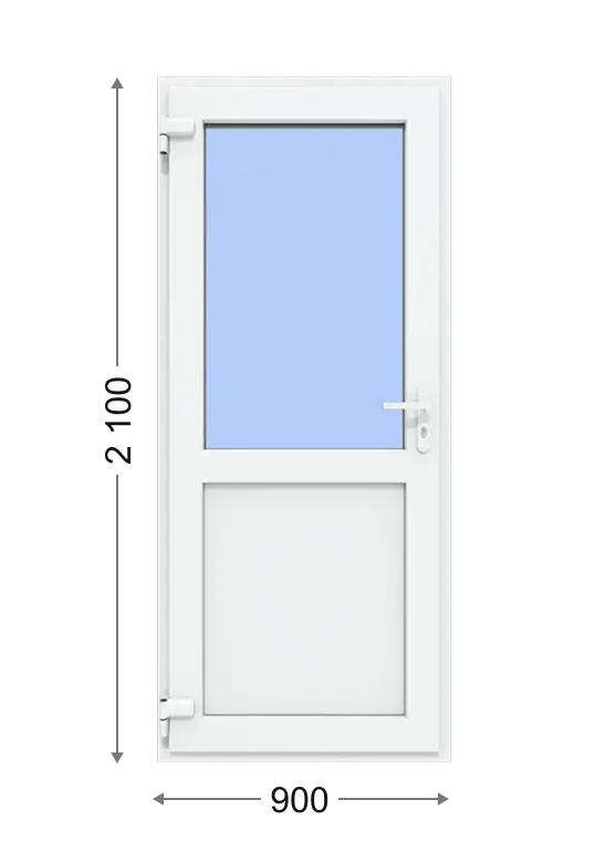 Двері міжкімнатні| Ціна в Києві від Стандарт Вікна 21 Двері міжкімнатні - відкривання назовні, Розмір 900 x 2 100 мм