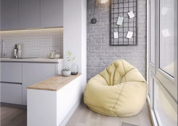 балкон соединен с комнатой